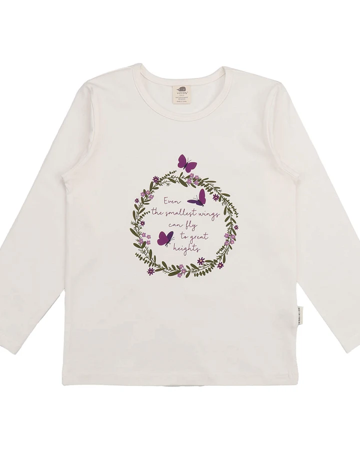 Produktseite: Walkiddy - Langarmshirt "Schmetterling" weiß