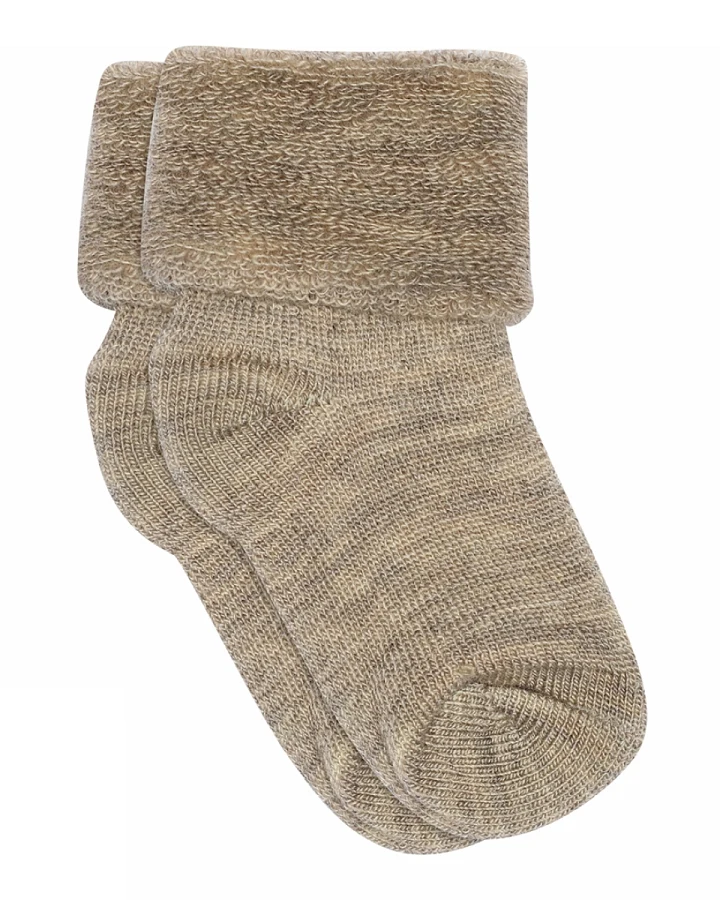 MP Denmark A/S - Babysocken Wolle hellbraun meliert