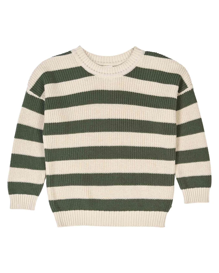 Müsli - Strickpullover gestreift oak-dunkelgrün