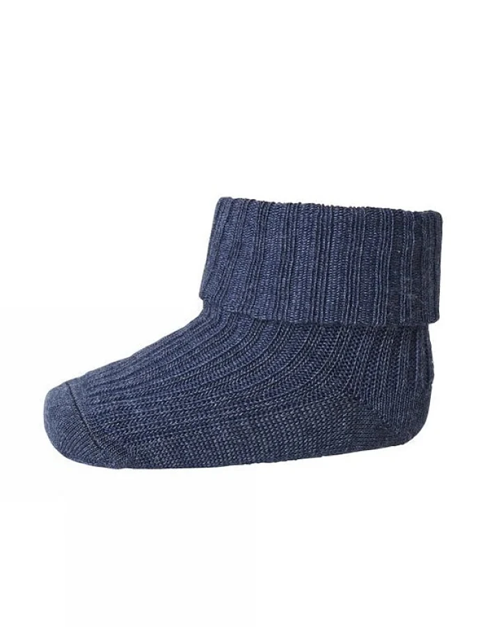 MP Denmark A/S - Wollripp-Socken dunkelblau meliert