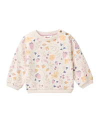 Produktseite: People Wear Organic - Sweat-Pullover "Blumengarten" puderrosa