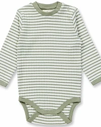 Produktseite: Sense Organics - Ripp-Langarmbody geringelt sage