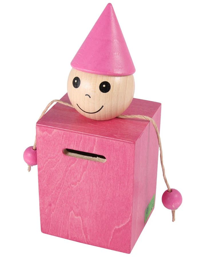 Beck Holzspielzeug - Kinder Holzspardose pink