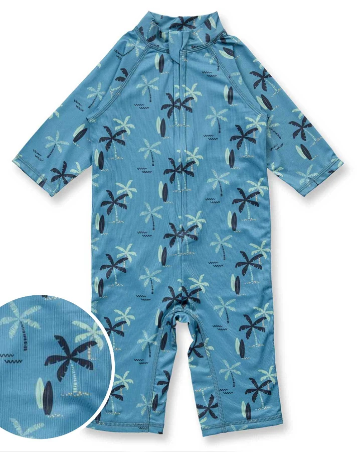 Sense Organics - Schwimmanzug "Palmen" blau UPF 50+