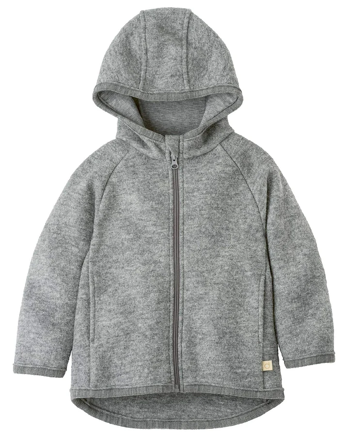 Disana - Walk-Jacke Zipp Merinowolle Grau