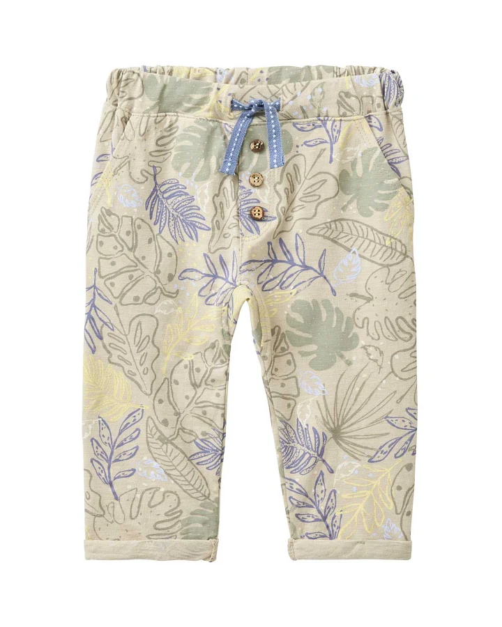 People Wear Organic - Sommerhose "Tropische Blätter" khaki
