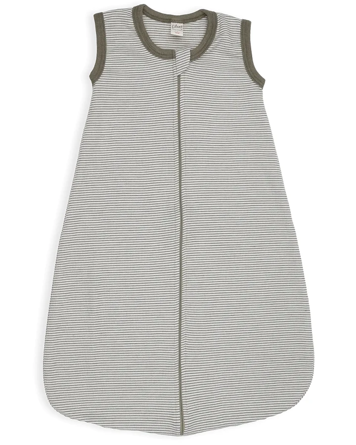 Lilano - Ganzjahresschlafsack Wolle Seide Ringel khaki