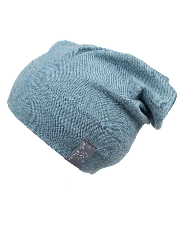 Pickapooh - Beanie Wolle-Seide "Rap" seagreen