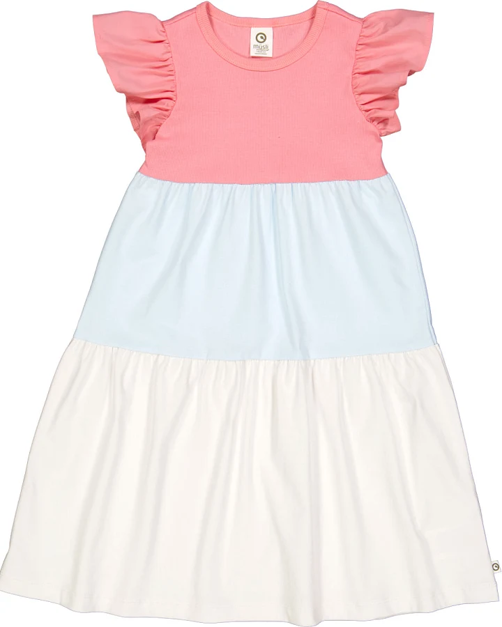 Müsli by green Cotton - Stufen-Kleid mit Flügelarm bubblegum-creme