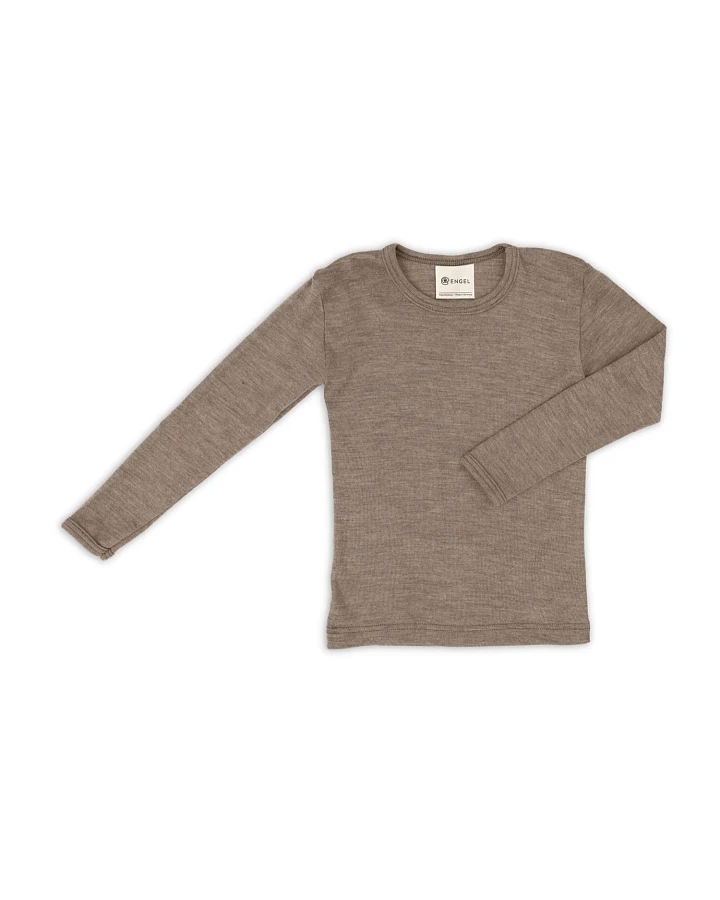 Engel - Langarmshirt Wolle Seide Kinder walnuss