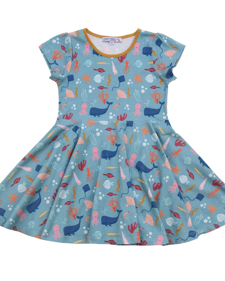 Enfant Terrible - Skaterkleid "Meerestiere" hellblau