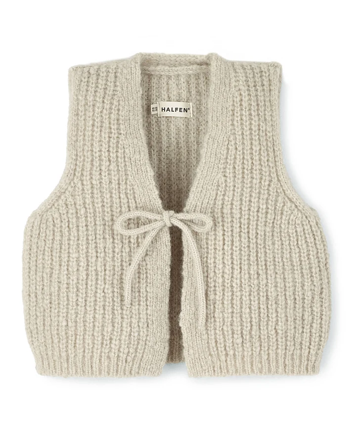 Halfen Strickerei - Strick-Weste mit Alpaka beige