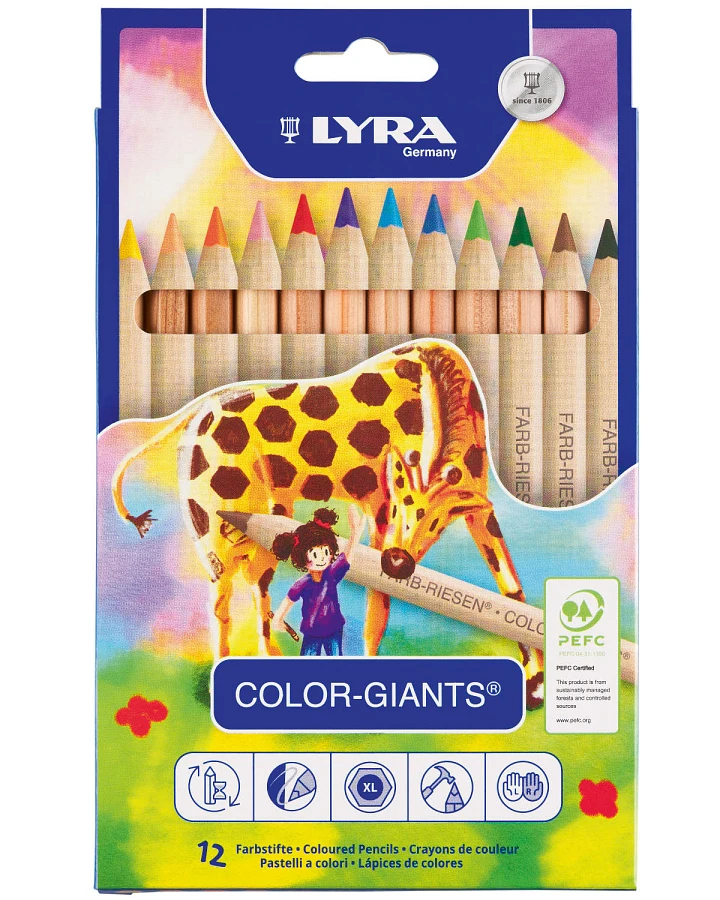Lyra - 12 Buntstifte LYRA Farb-Riese® Natur