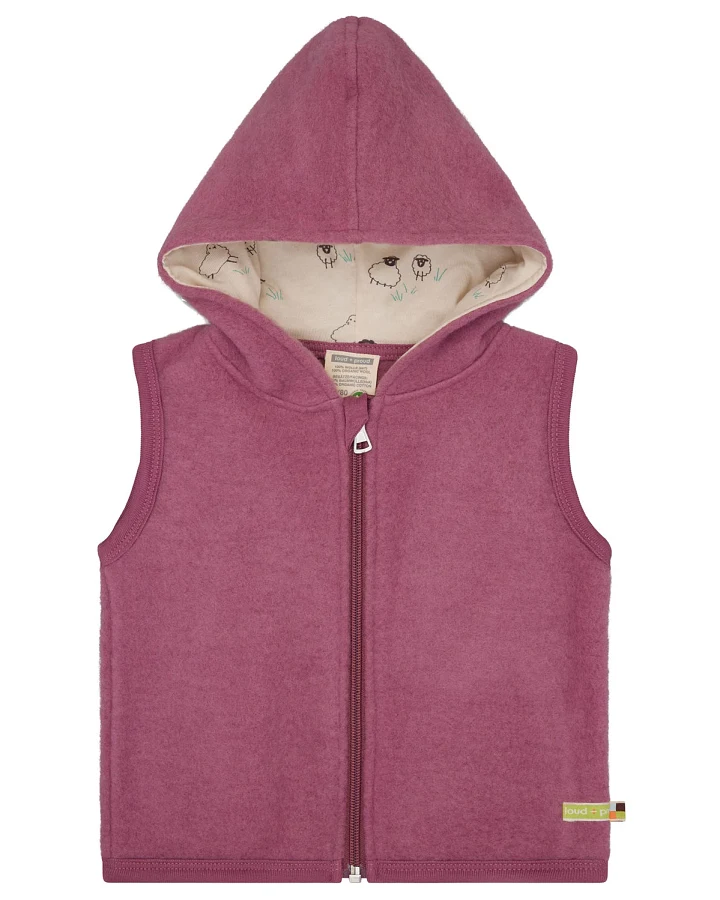 loud + proud - Wollfleece-Weste grape