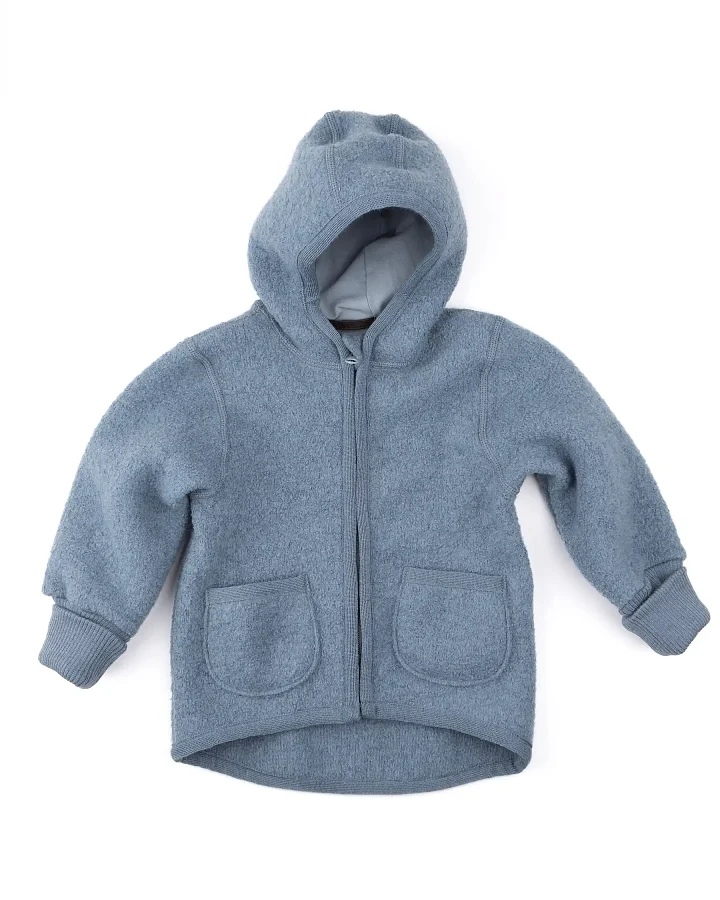 Halfen Strickerei - Walk-Jacke mit Reißverschluss rauchblau