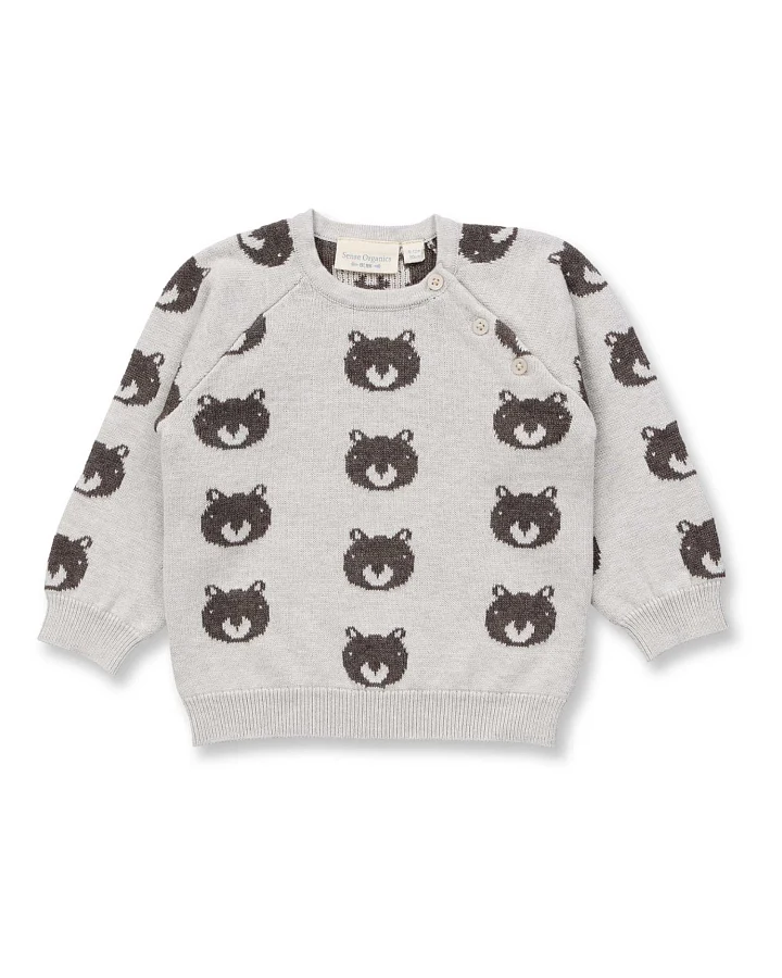 Sense Organics - Feinstrick-Pullover "Bären" creme