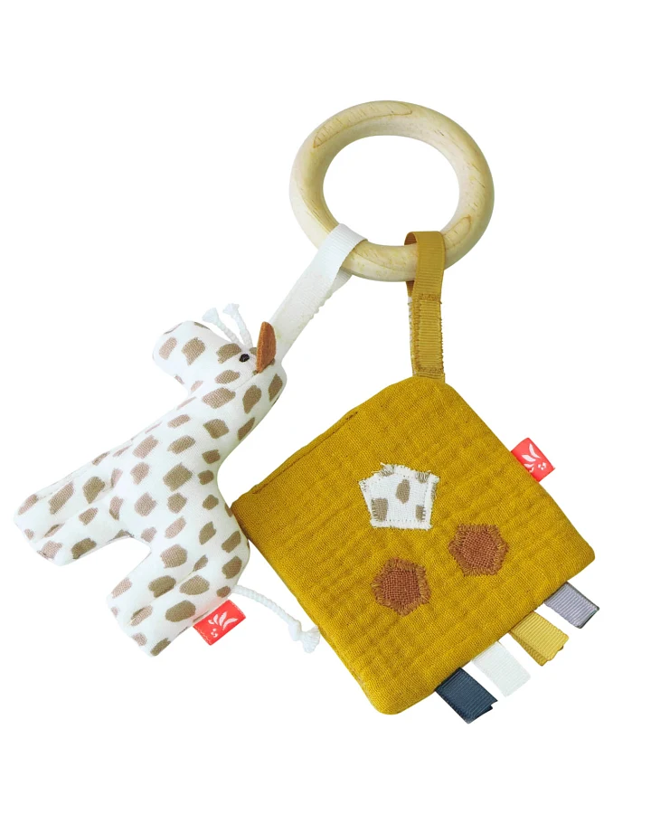 kikadu - Beißring mit Giraffe und Knistertuch