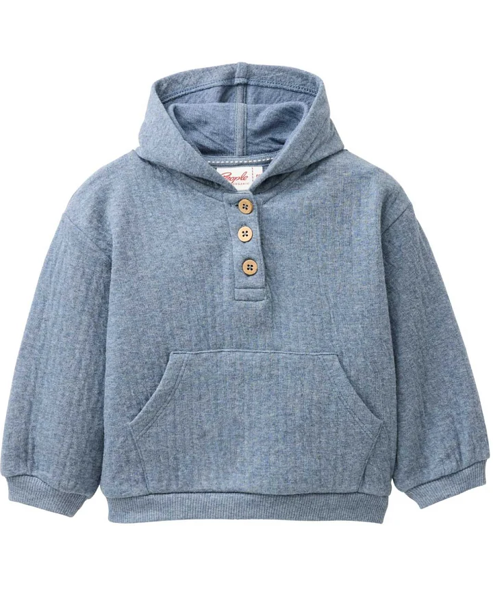 People Wear Organic - Sweat-Hoodie rauchblau melange