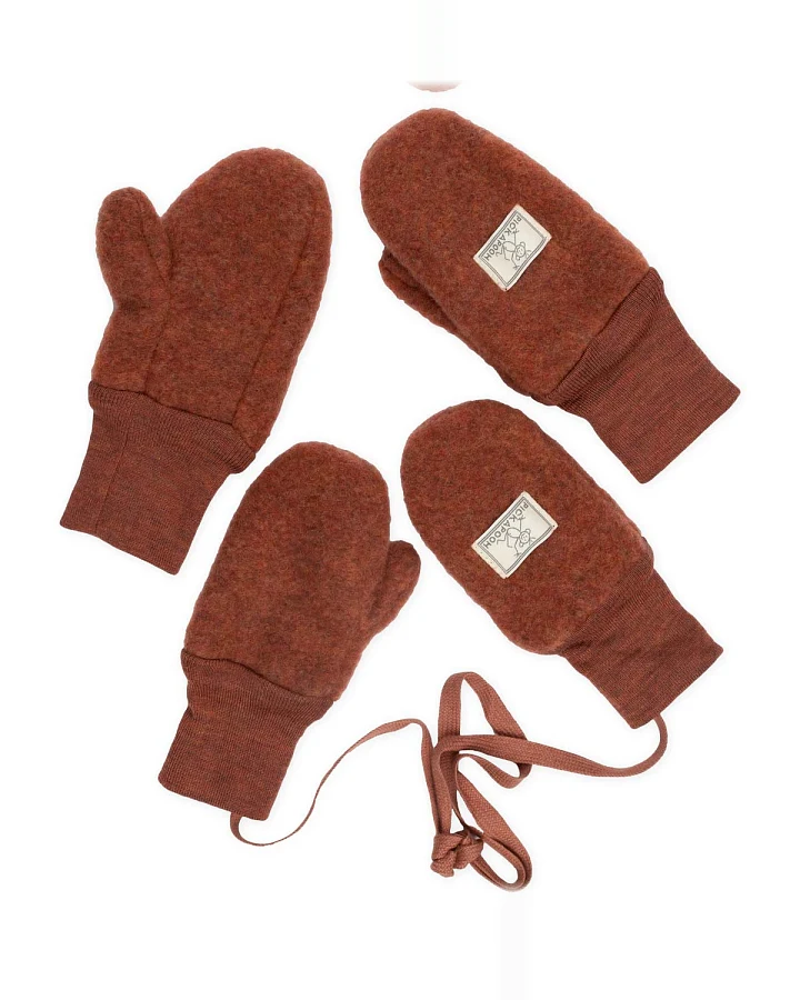 Pickapooh - Fäustlinge Wollfleece redwood Gr. 1
