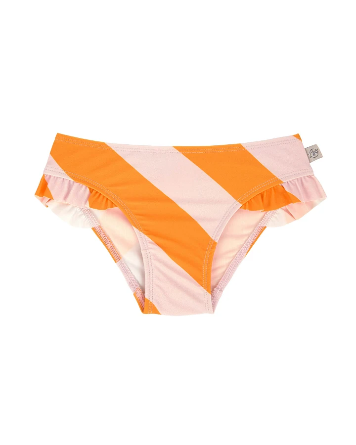 Lässig - Bade-Hose mit Rüschen orange gestreift