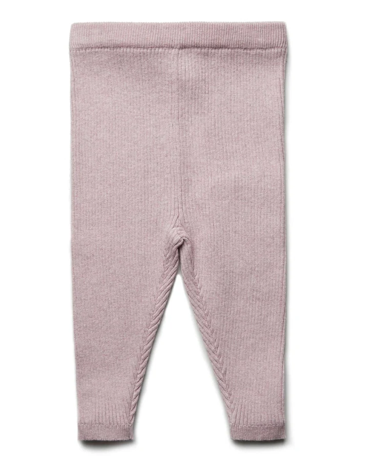 puri organic - Strick-Leggings mit Schurwolle rosa