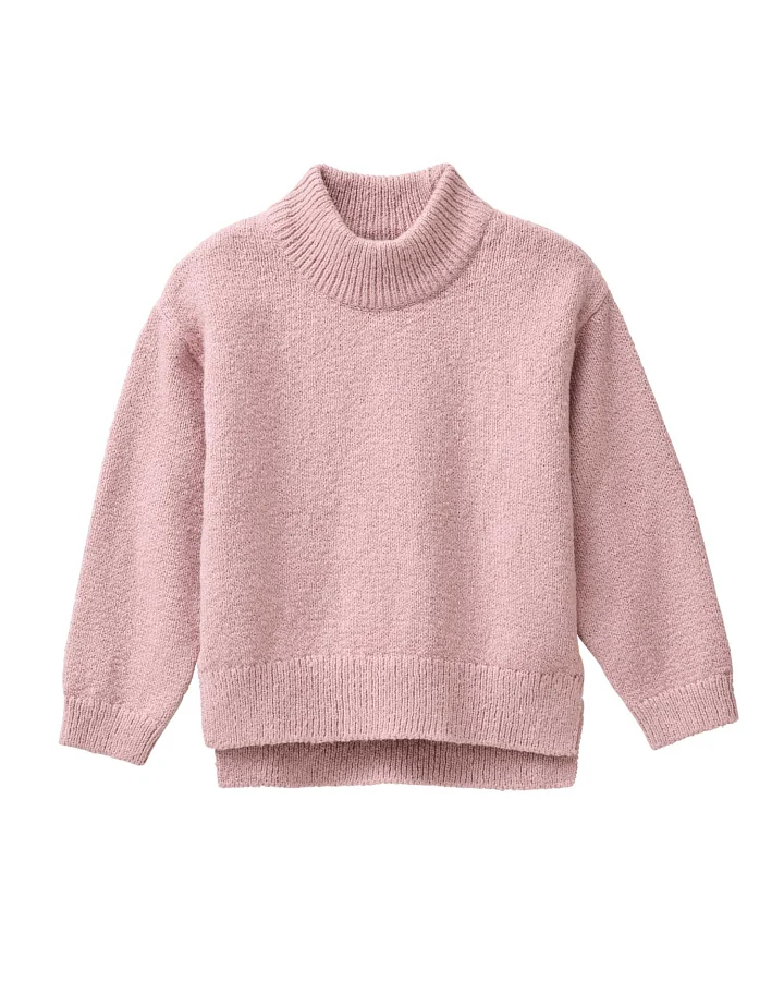 People Wear Organic - Strick-Pullover mit Stehkragen rosenholz