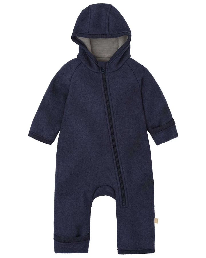 Disana - Zipp-Overall Merinowolle Dunkelblau