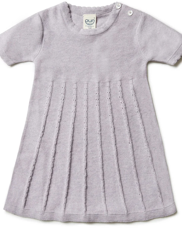 puri organic - Strickkleid kurzarm mit Seide lavendel