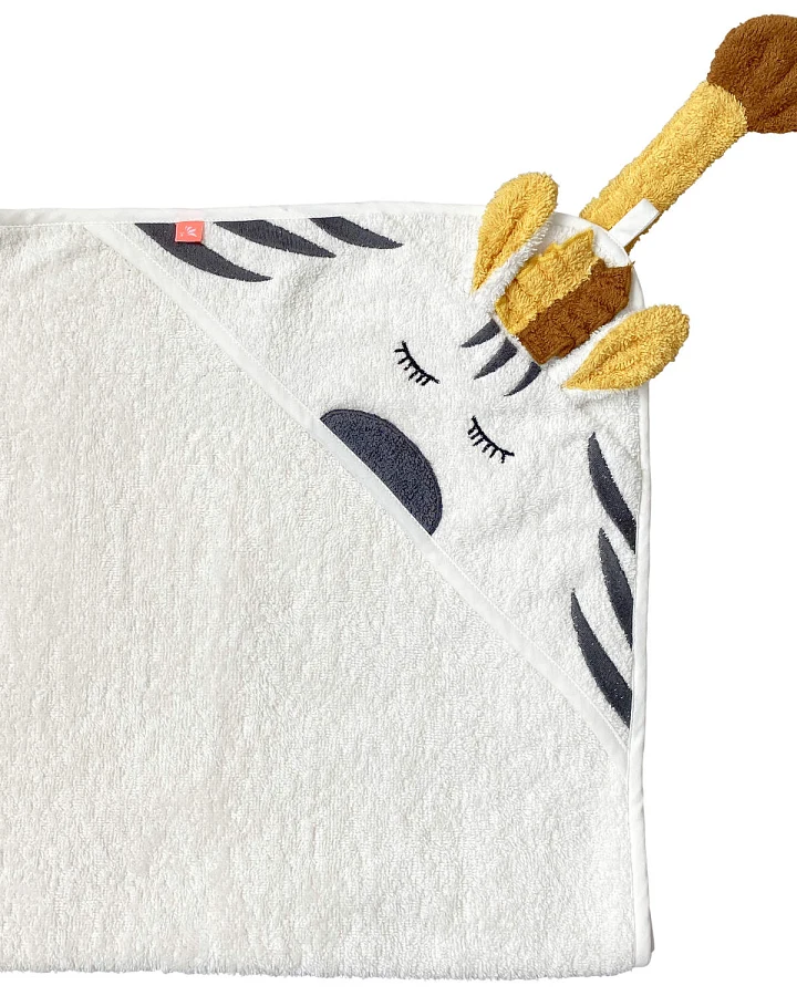 kikadu - Kapuzen-Handtuch Zebra