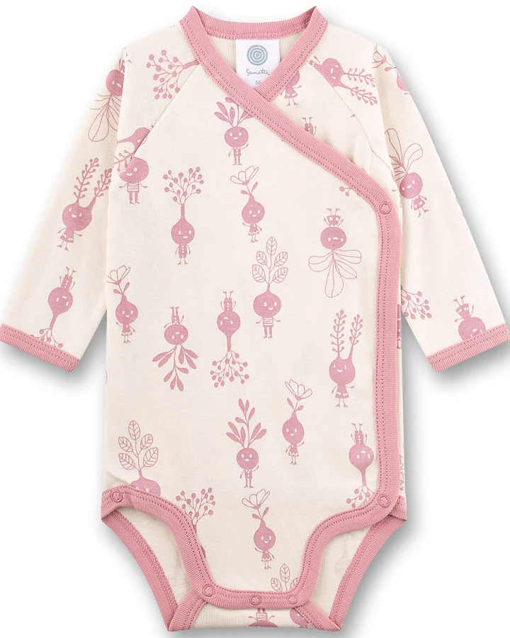 Sanetta - Wickelbody "Rüben" rosa-sand