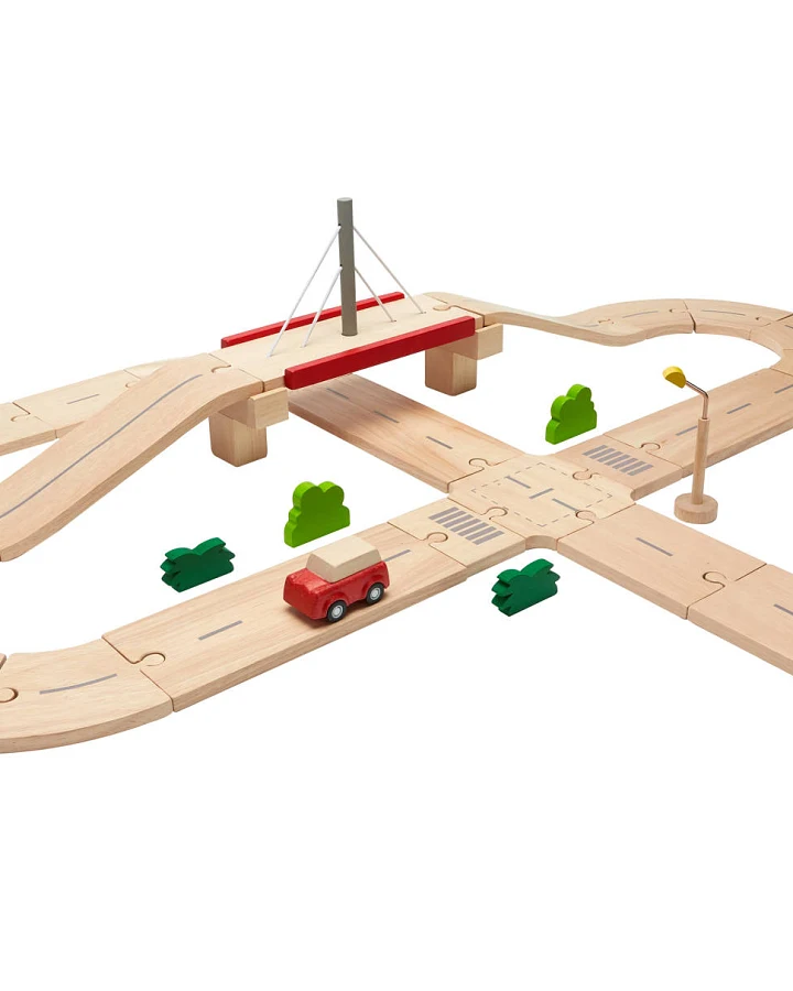 PlanToys - Straßensystem aus Holz