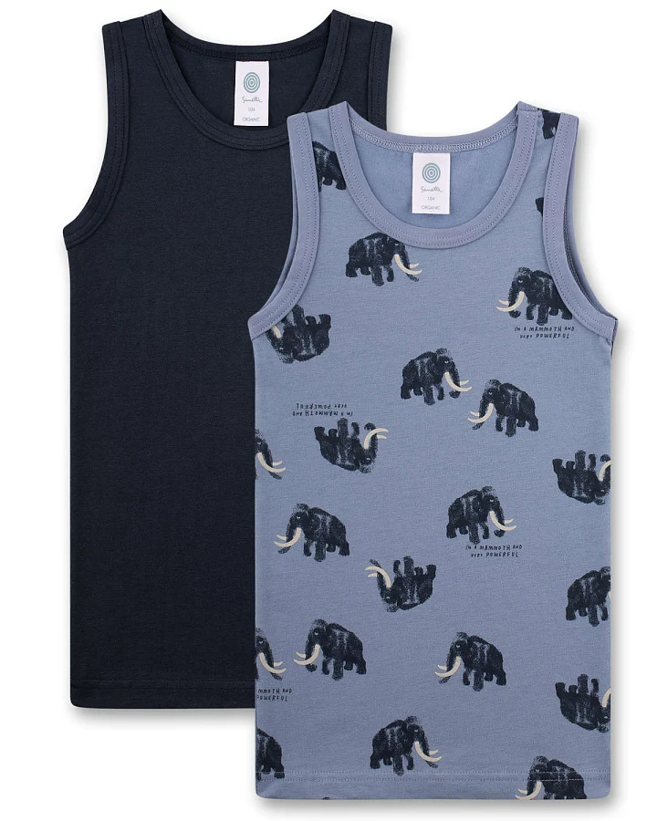 Sanetta - Unterhemd 2er-Set "Mammut" blau