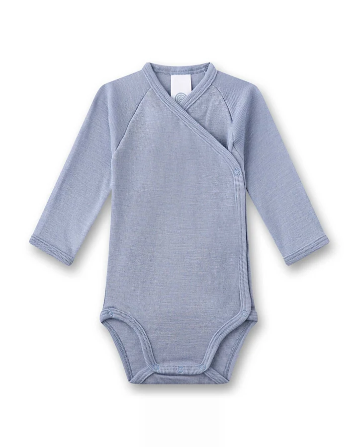 Sanetta - Wickelbody Wolle-Seide light blue