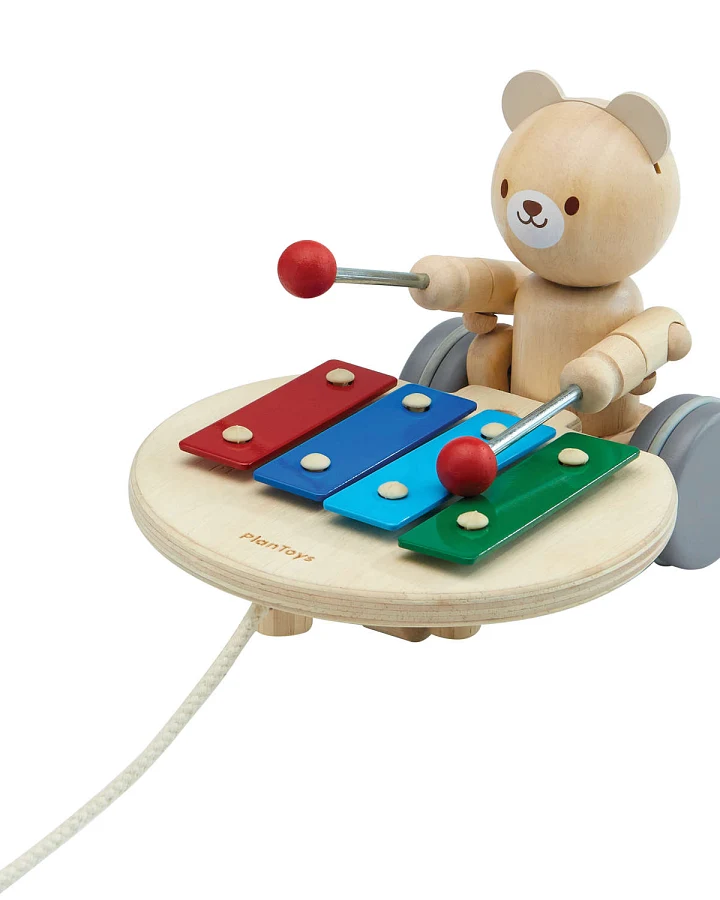 PlanToys - Nachziehbär mit Glockenspiel