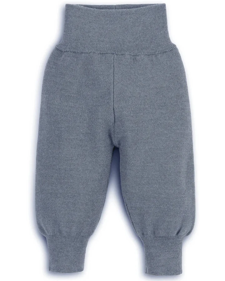 Halfen Strickerei - Bundhose Merinowolle rauchblau