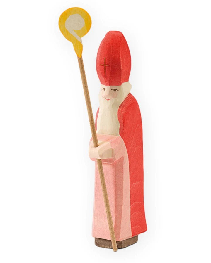 Ostheimer - Holzfigur St. Nikolaus mit Stab