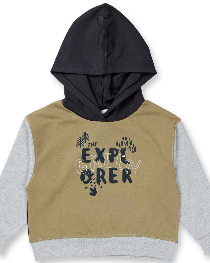 Sense Organics - Sweatshirt Kinder mit Kapuze olive "Green Explorer"