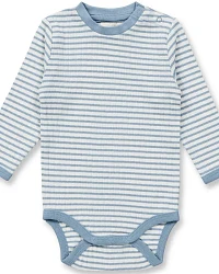 Produktseite: Sense Organics - Ripp-Langarmbody geringelt light denim