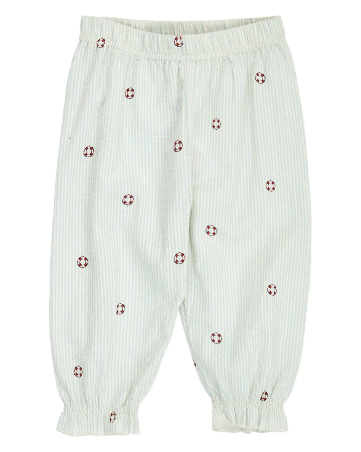 Müsli by green Cotton - Seersucker-Hose gestreift hellblau-creme