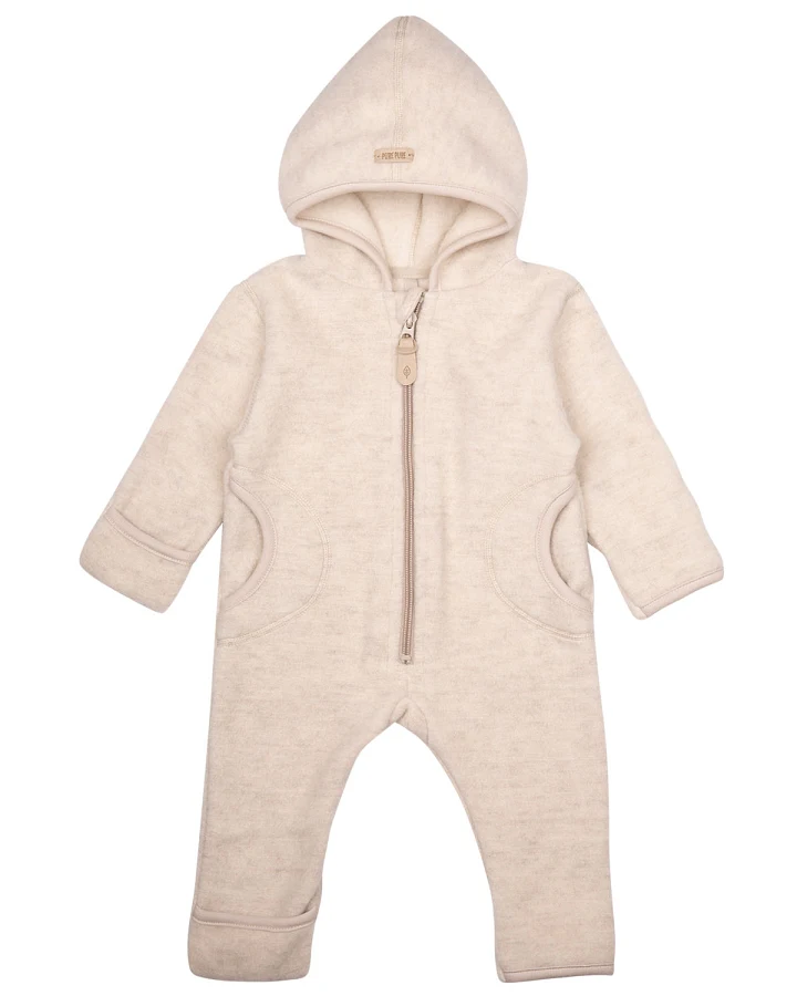 Pure Pure by Bauer - Fleece-Overall mit Merinowolle woll-weiss