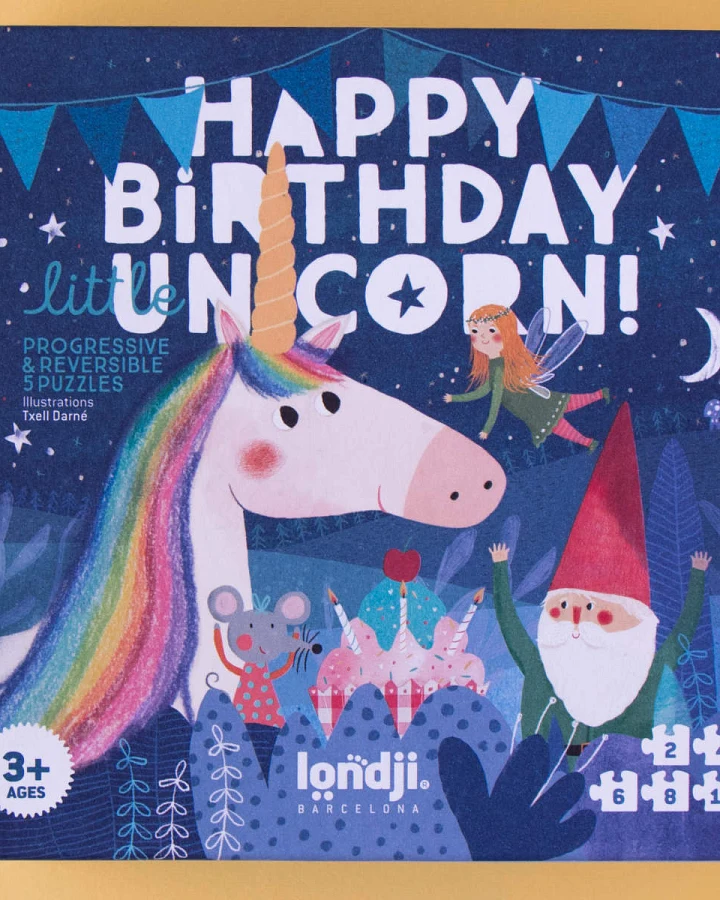 londji - Wendepuzzle " Happy Birthday Unicorn"