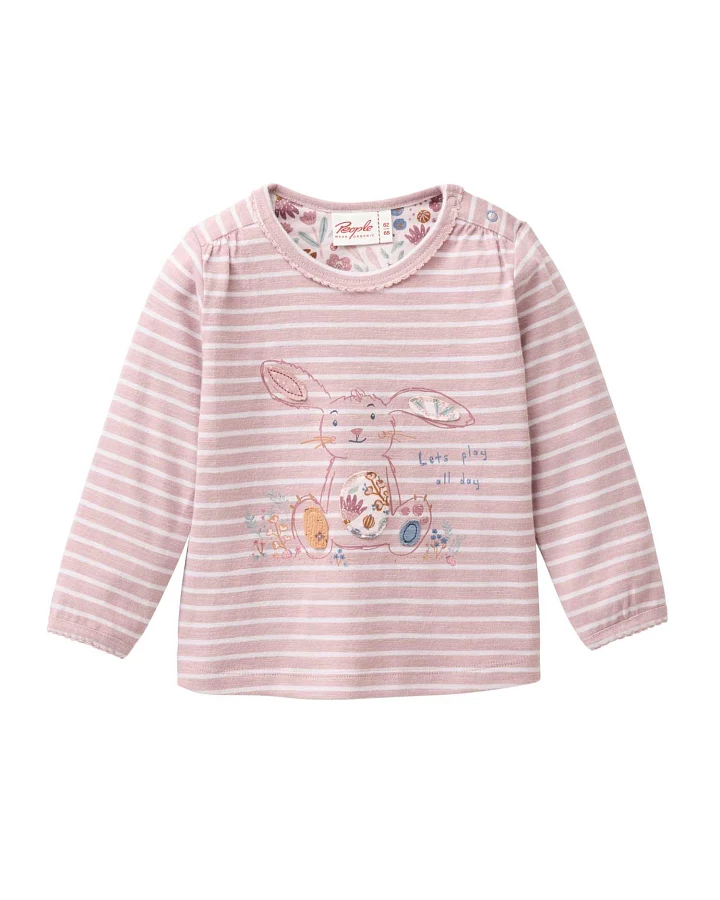 People Wear Organic - Langarmshirt "Hase" rosenholz
