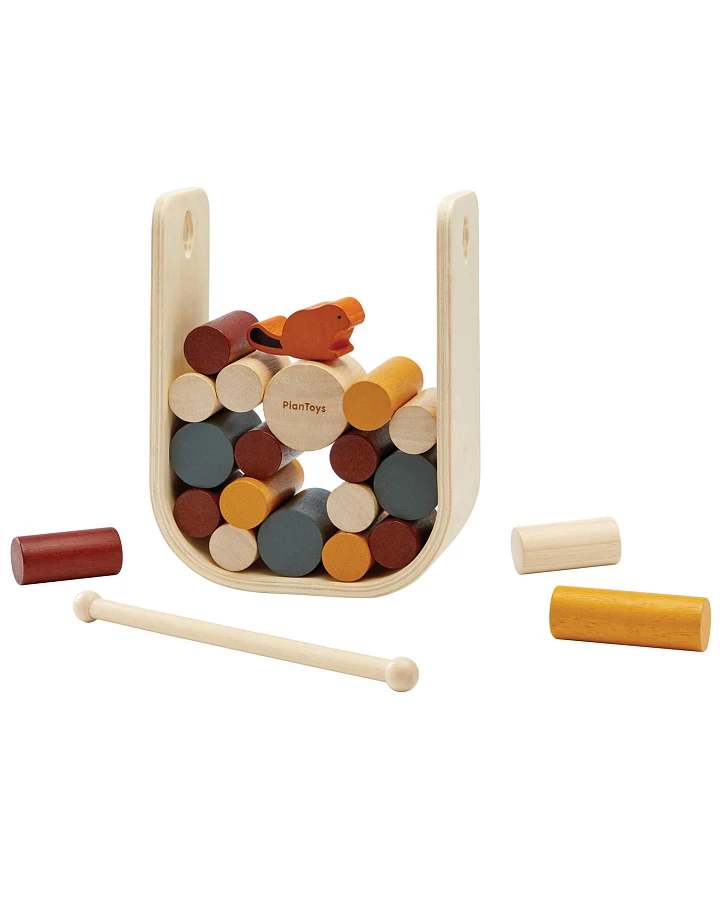 PlanToys - Geschicklichkeitsspiel "Stämme ziehen" XL