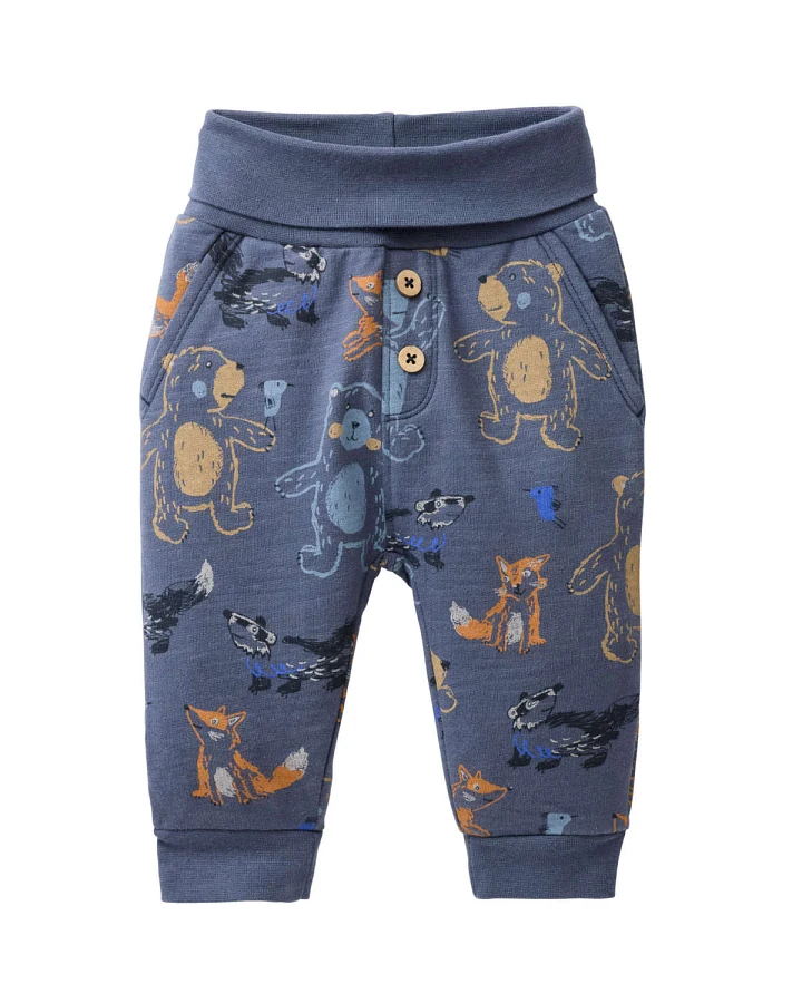 People Wear Organic - Sweat-Hose "Waldtiere" indigoblau