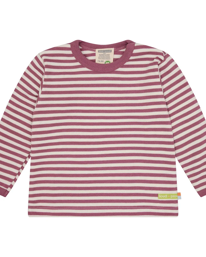 loud + proud - Langarmshirt grape geringelt