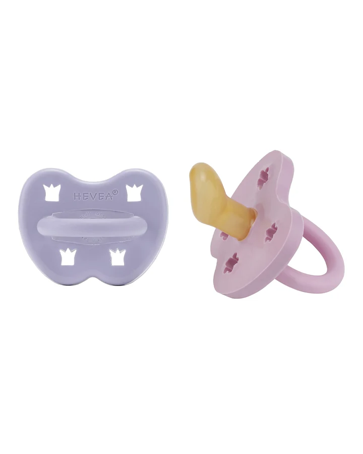 Hevea - Schnuller 2er-Pack kiefergerecht "violett & orchid" ab 3M