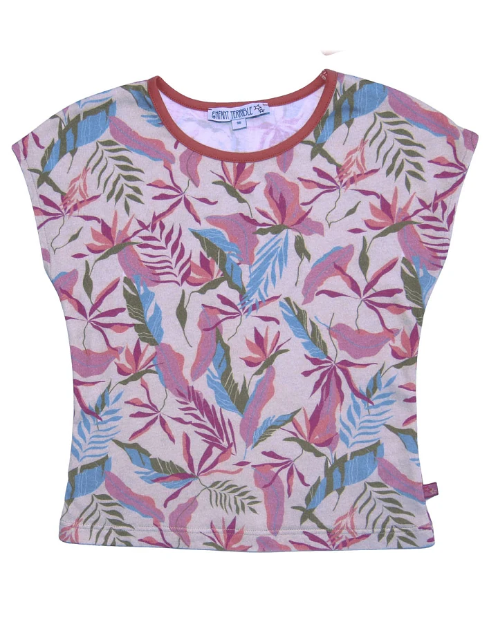Enfant Terrible - T-Shirt "Tropical" taupe-rosa