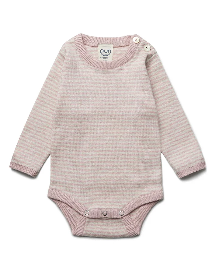 puri organic - Langarmbody mit Seide rose-ecru