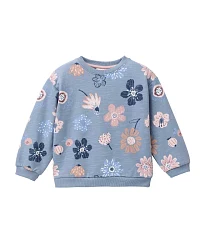 Produktseite: People Wear Organic - Sweat-Pullover "große Herbstblumen" rauchblau
