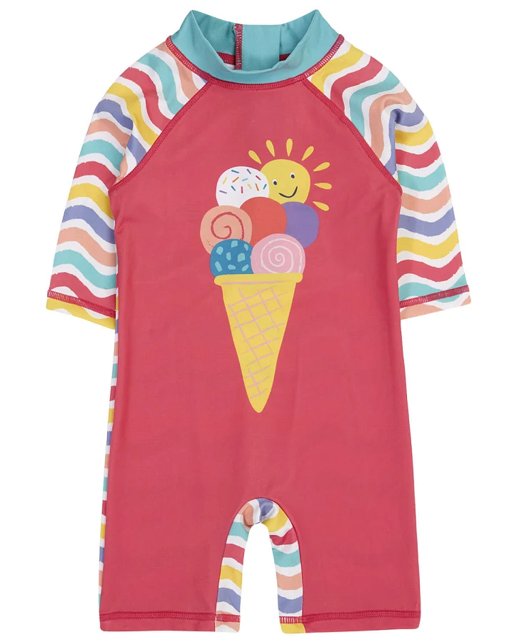 Frugi - Schwimmanzug "Eis" himbeerrot UPF 50+